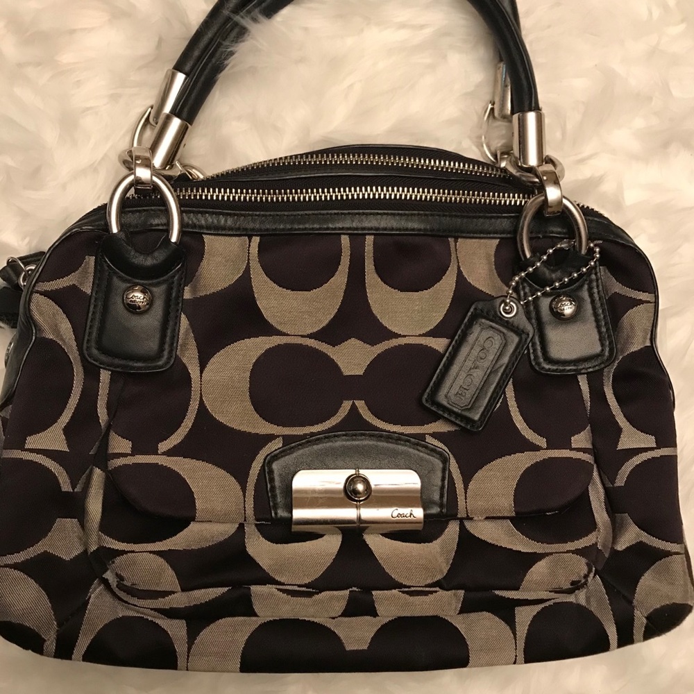 Coach black and silver shoulder bag